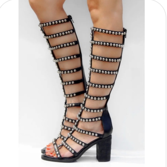 Jeffrey Campbell Shoes - NEW Lacage-St Black Silver studded gladiator high Jeffrey Campbell gladiator 10